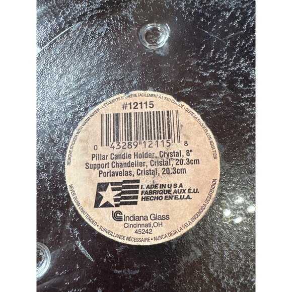 Indiana Glass 8" Pillar Candle Holder Plate Made In USA - Picture 5 of 5